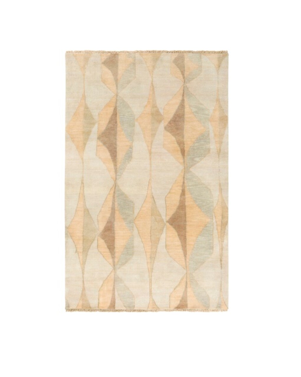 Tiwari Home 2' x 3' Traditional Brown and Green Hand Knotted Rectangular Wool Area Throw Rug